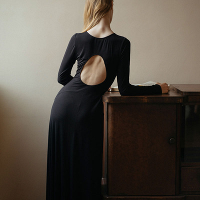 法式芭蕾风H型粘胶纤维露背