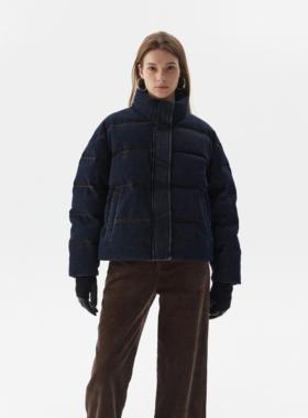 SoftSelf·和煦之墨复古水洗牛仔加厚立领宽松面包服羽绒服新款