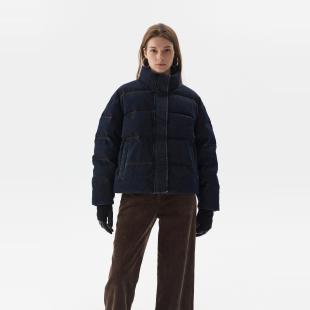 SoftSelf·和煦之墨复古水洗牛仔加厚立领宽松面包服羽绒服新款