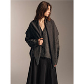 SOFTSELF雾绒诗oversizeV领慵懒风气质羊鸵绒毛衣开衫 外套