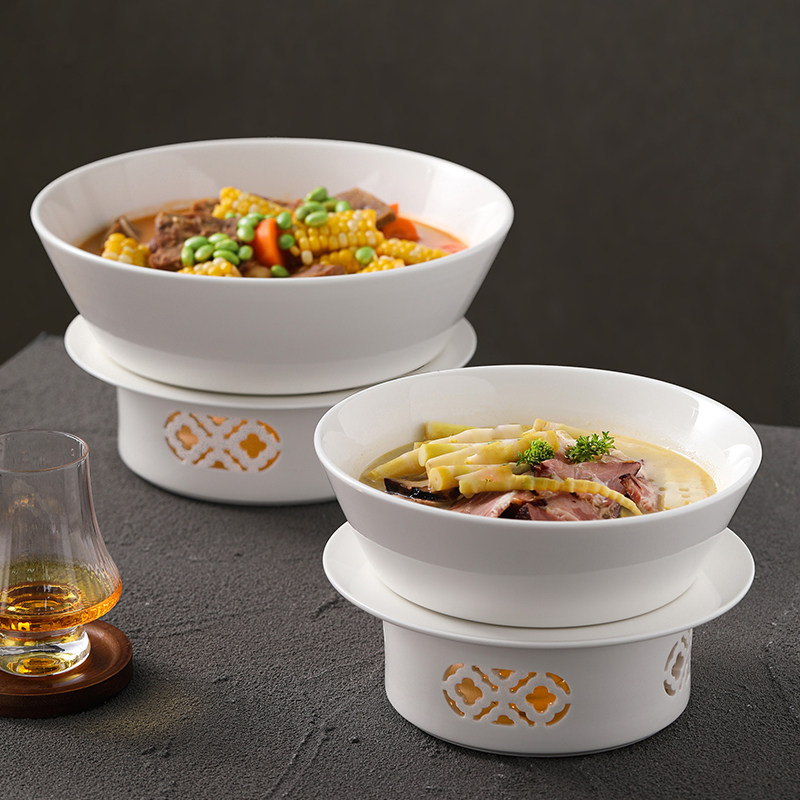 中式餐厅加热汤碗深碗25新款蜡烛保温明炉干锅碗家用高级感创意具