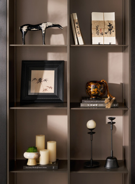 集设售楼处中式大平层酒柜电视柜装饰邸高马书档摆画艺术工艺品