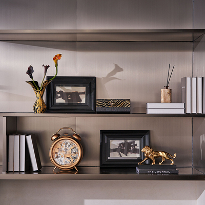 中古风橱窗装饰场景布置创意复古高级感客厅摆钟钟表摆件时钟饰品