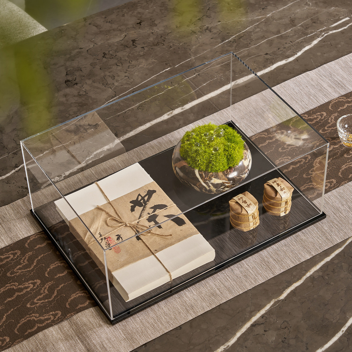 新中式售楼处样板房间茶几托盘氛围布置防尘罩亚克力罩展示盒摆件,家居饰品,装饰摆件,淘宝优惠券,粉丝福利购,淘宝优惠卷