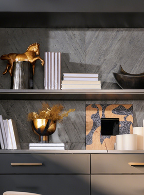 轻奢高档黑金奢境书房装饰品摆件