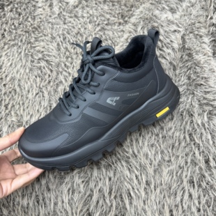 阿马加绒2025新款男鞋真皮内增高短靴百搭休闲运动鞋