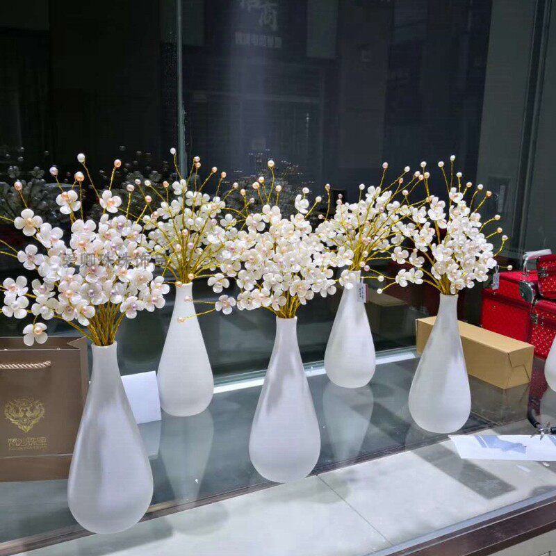 珍珠插花diy陶瓷花瓶材料半成品配件摆件插花工艺品保色铜丝缠绕