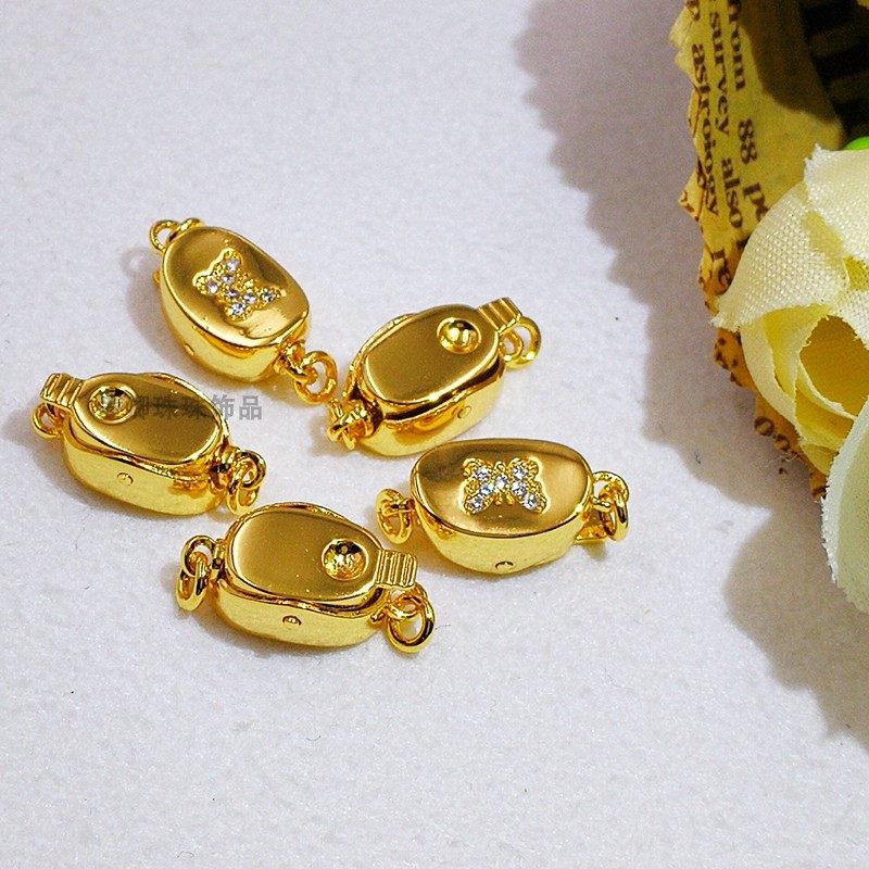 diy光面豌豆珍珠手链搭扣饰品