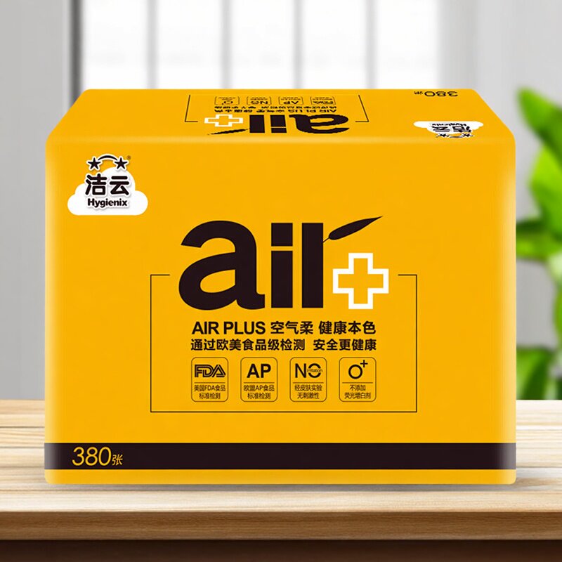 洁云本色380张平板卫生纸10包装图片