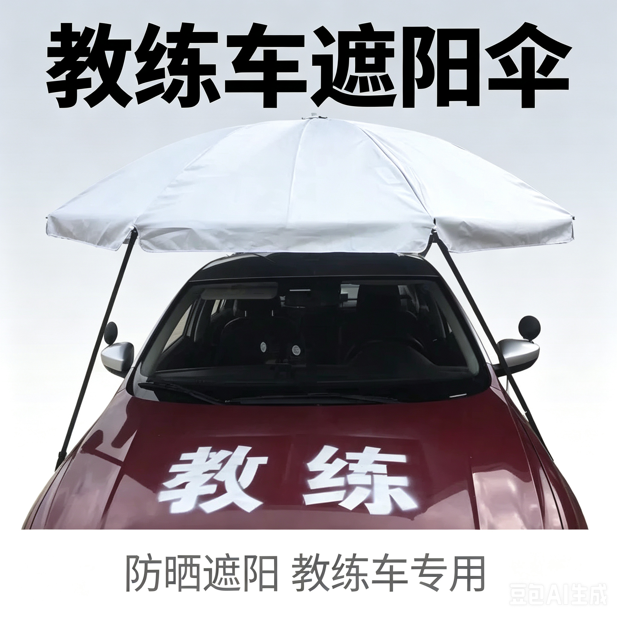 教练车遮阳伞驾校专用车顶防晒隔热加厚抗风防雨便携易安装
