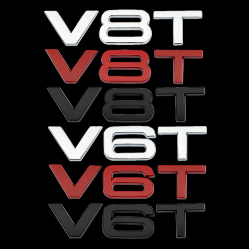 适用奥迪车标A4A6Q3Q7A8L四驱V6T车贴Q5后尾标字标侧标V8T车身贴