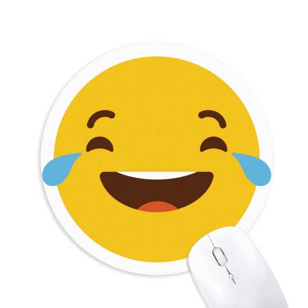 笑哭黄色可爱网聊表情包插画圆形游戏办公防滑橡胶鼠标垫礼物