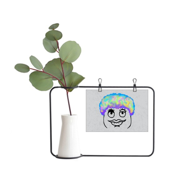 厚嘴唇妇女黑色聊天表情金属相框陶瓷花瓶装饰