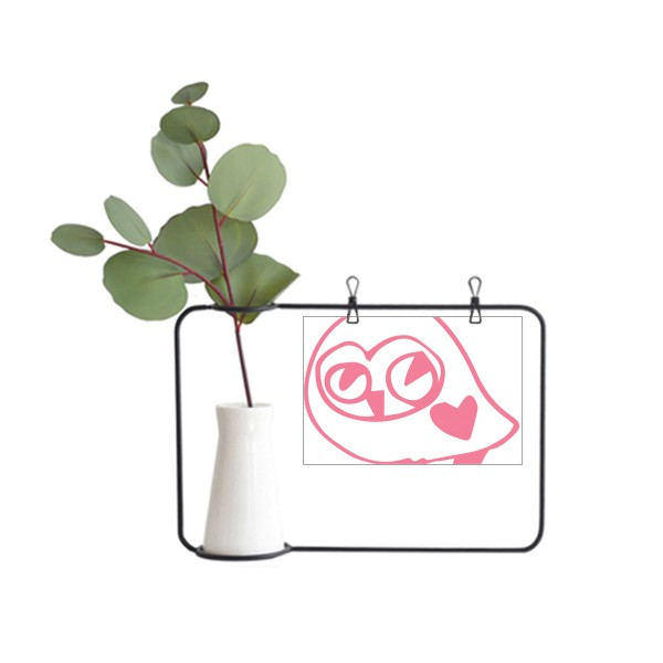 卡通爱心微笑鸟保护动物爱宠人士金属相框陶瓷花瓶装饰