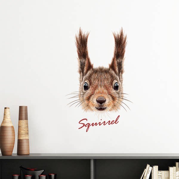 小的棕色长耳松鼠墙贴壁纸房间贴花