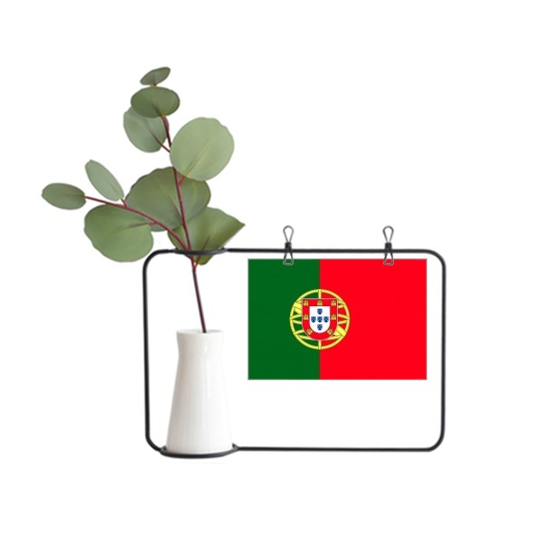 葡萄牙国旗欧洲国家象征符号图案金属相框陶瓷花瓶装饰