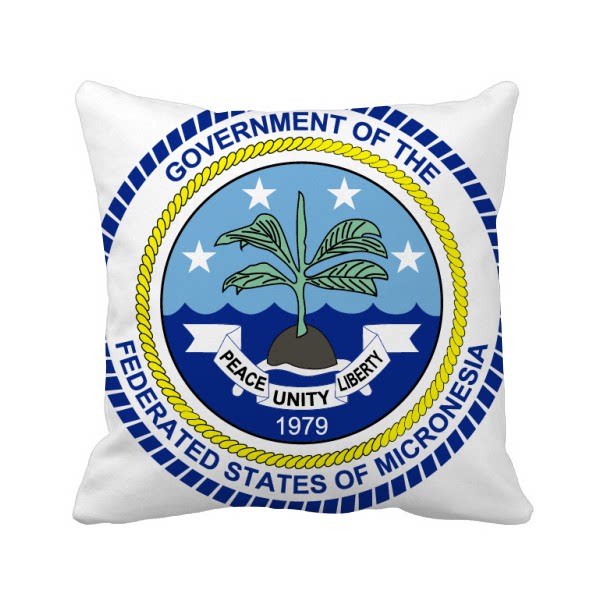 密克罗尼西亚联邦大洋洲国徽方形抱枕靠枕沙发靠垫双面含芯礼物