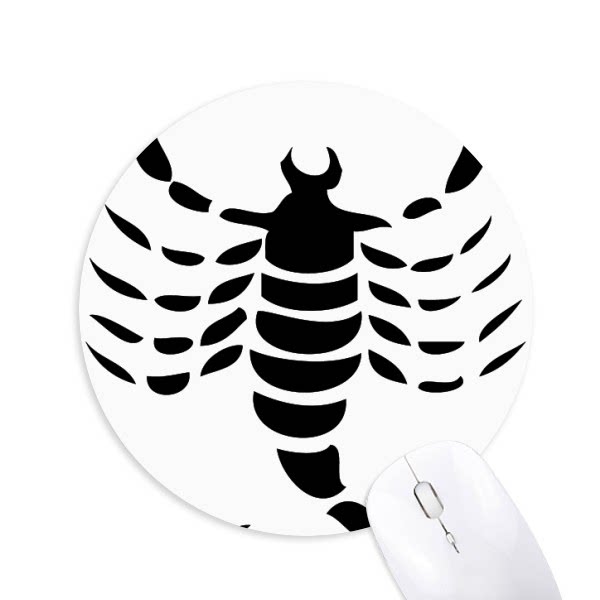 星座天蝎座标志剪影插画图案圆形游戏办公防滑橡胶鼠标垫礼物