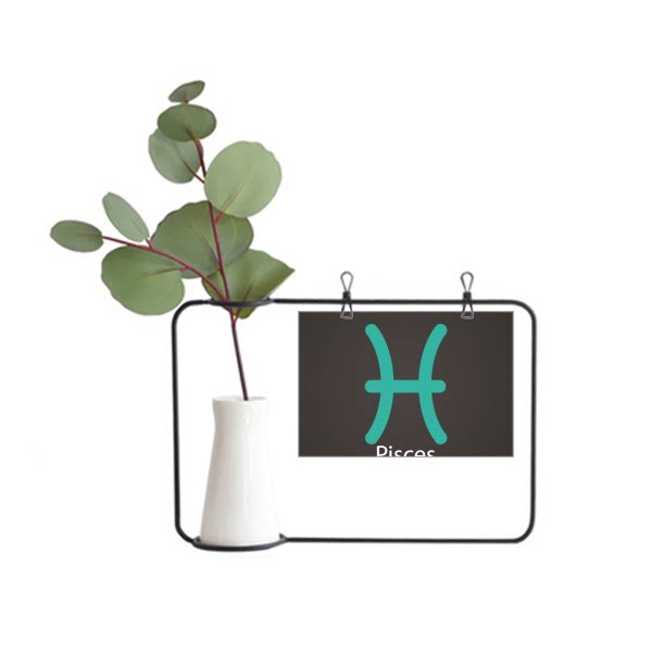 三月二月双鱼星座符号金属相框陶瓷花瓶装饰