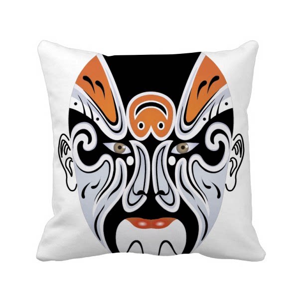 京剧脸谱彩色许褚方形抱枕靠枕沙发靠垫双面含芯礼物