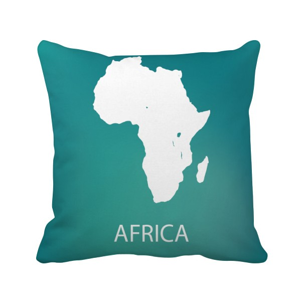 非洲轮廓剪影地图图案方形抱枕靠枕沙发靠垫双面含芯礼物