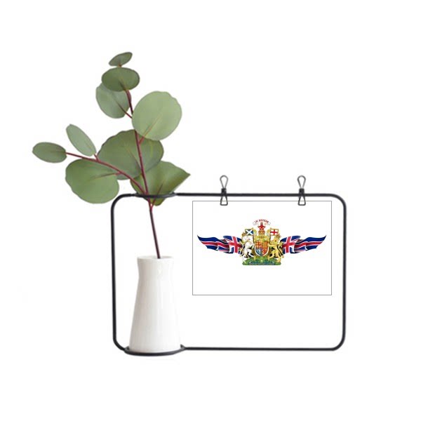 英国国旗国徽金属相框陶瓷花瓶装饰