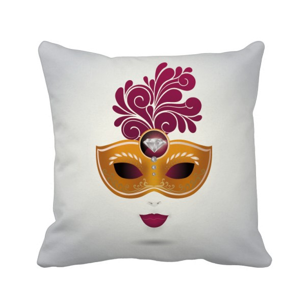 女性面具威尼斯狂欢节快乐方形抱枕靠枕沙发靠垫双面含芯礼物