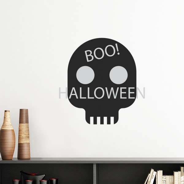 万圣节简约骷髅头墙贴壁纸房间贴花