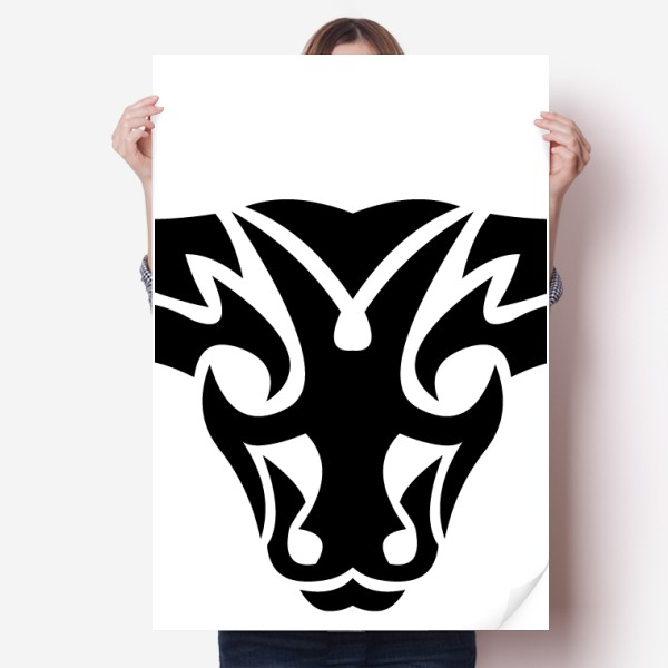 星座金牛座标志剪影图案海报贴纸80x55cm墙贴纸卧室家居装饰