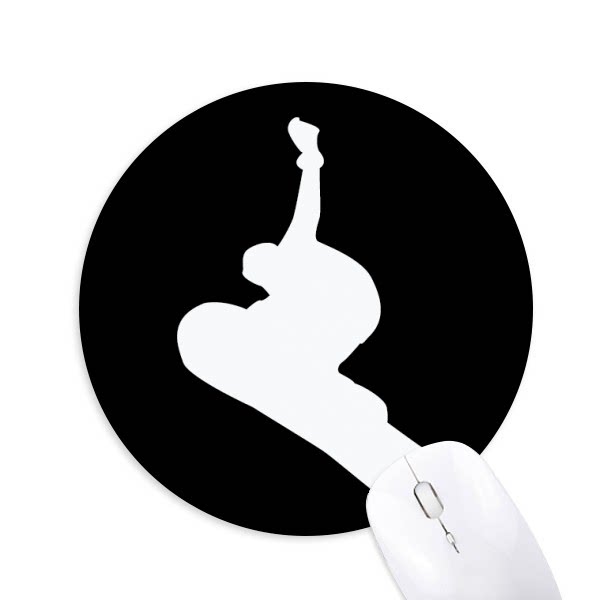 滑板运动黑色跳跃剪影圆形游戏办公防滑橡胶鼠标垫礼物