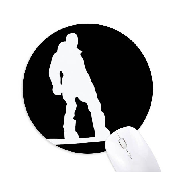 跳跃滑板运动黑色剪影图案圆形游戏办公防滑橡胶鼠标垫礼物