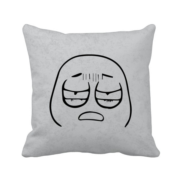 黑色疲惫聊天表情纹样方形抱枕靠枕沙发靠垫双面含芯礼物