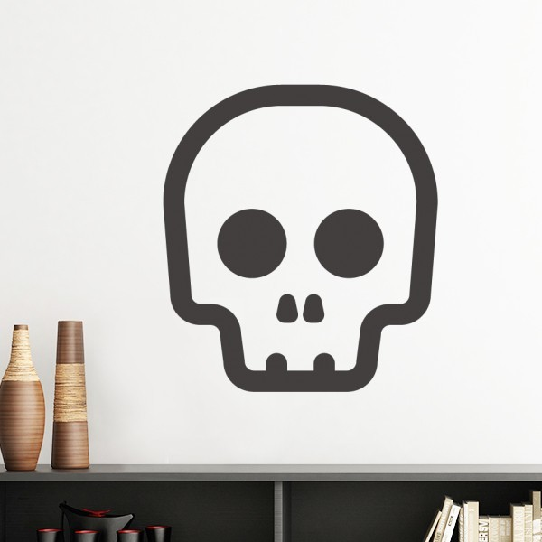 沉默可爱骷髅网上聊天表情墙贴壁纸房间贴花