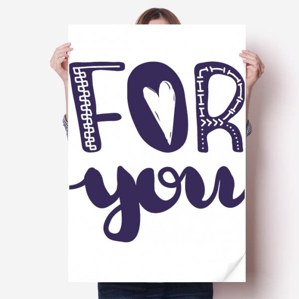 为了你可爱英文艺术字海报贴纸80x55cm墙贴纸卧室家居装饰