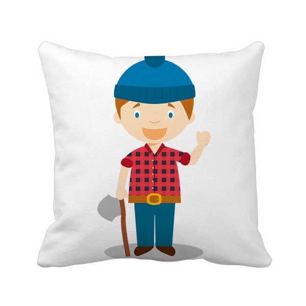 帽子衬衫加拿大卡通人物方形抱枕靠枕沙发靠垫双面含芯礼物