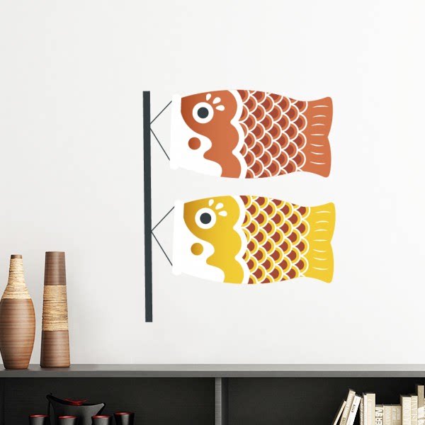 当地日本旅游价值鱼旗墙贴壁纸房间贴花