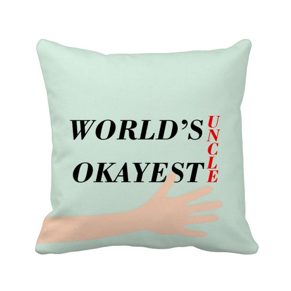 超棒的叔叔英文祝福手方形抱枕靠枕沙发靠垫双面含芯礼物