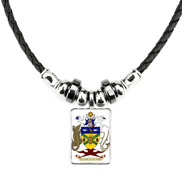 所罗门群岛大洋洲国徽手工皮绳项链吊坠饰品