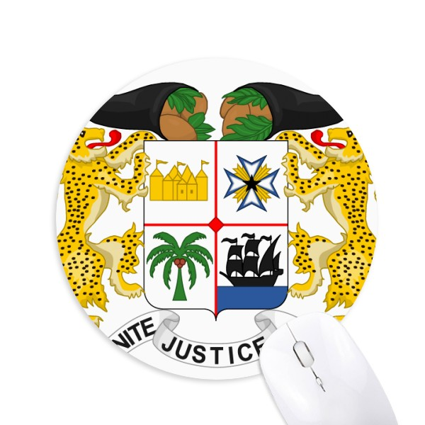 贝宁国徽标志符号图案圆形游戏办公防滑橡胶鼠标垫礼物