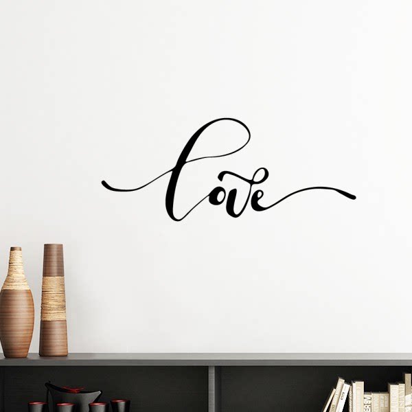 爱与和平英文手写艺术墙贴壁纸房间贴花