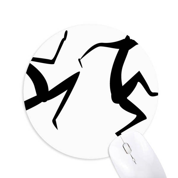 埃及抽象跳舞的人壁画圆形游戏办公防滑橡胶鼠标垫礼物