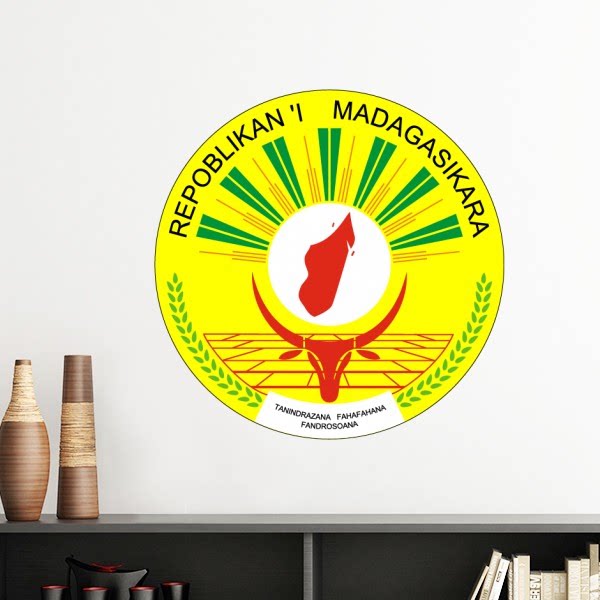 马达加斯加f非洲国徽墙贴壁纸房间贴花