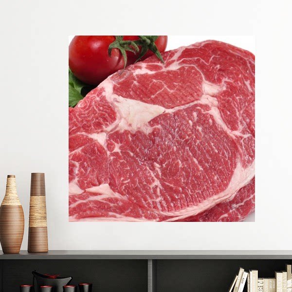 红牛肉生肉纹理食物墙贴壁纸房间贴花