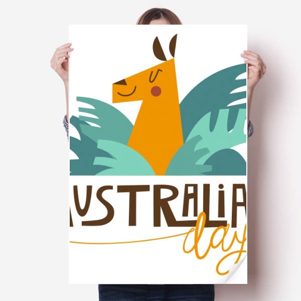 澳大利亚悉尼歌剧院长颈鹿海报贴纸80x55cm墙贴纸卧室家居装饰