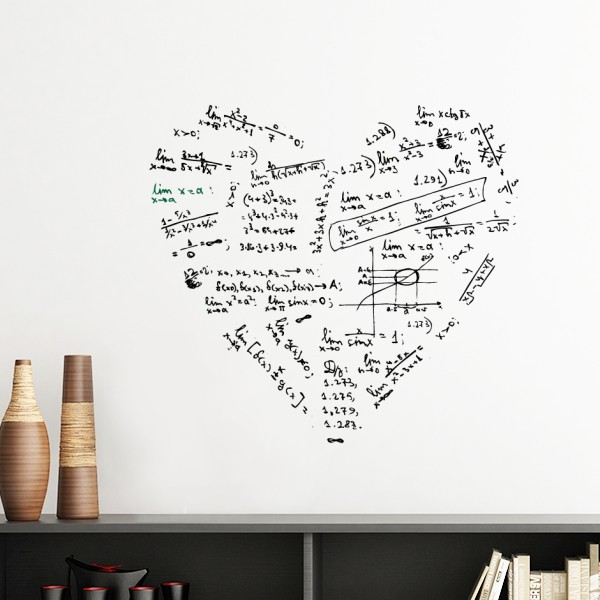 心形求极限数学理科公式演算手绘墙贴壁纸房间贴花