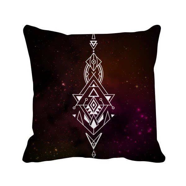 宇宙外星人图腾符号方形抱枕靠枕沙发靠垫双面含芯礼物