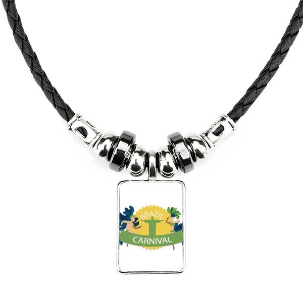 草裙舞欢庆巴西狂欢节手工皮绳项链吊坠饰品