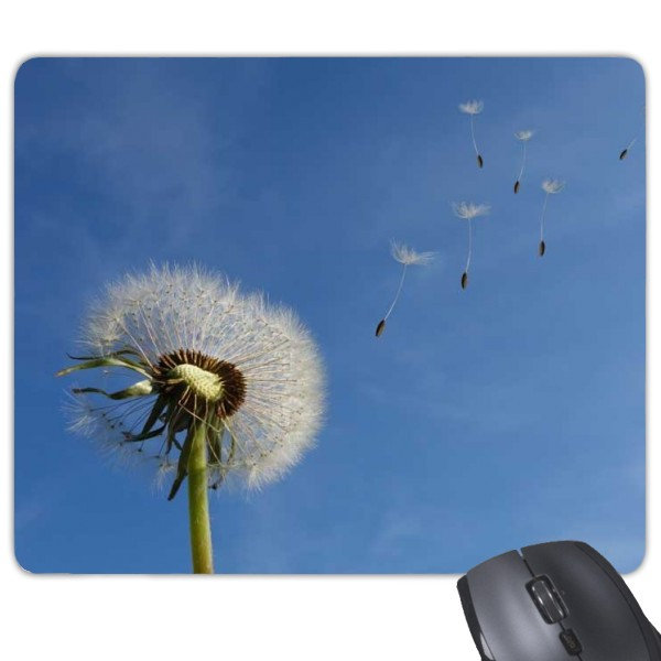 蓝色天空白色蒲公英游戏防滑橡胶鼠标垫礼品