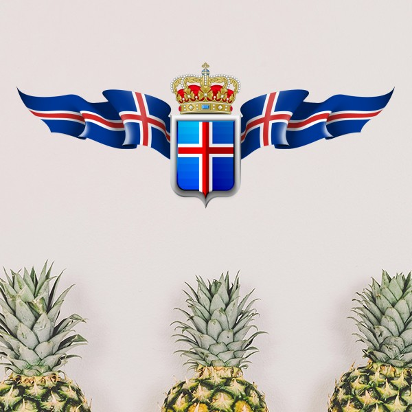 冰岛国徽标志符号图案墙贴纸背景墙卧室房间装饰画可移除贴画