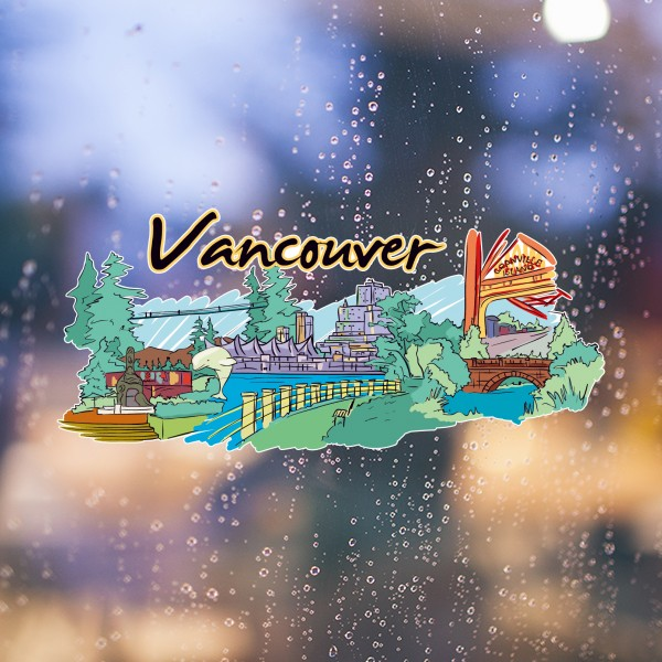 加拿大风情温哥华风景和地标图片墙贴纸家具房间学校可移除装饰画